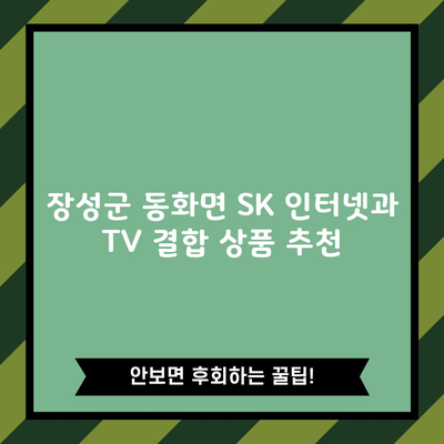 장성군 동화면 SK 인터넷과 TV 결합 상품 추천