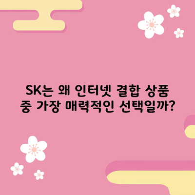 SK는 왜 인터넷 결합 상품 중 가장 매력적인 선택일까?