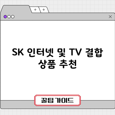 SK 인터넷 및 TV 결합 상품 추천