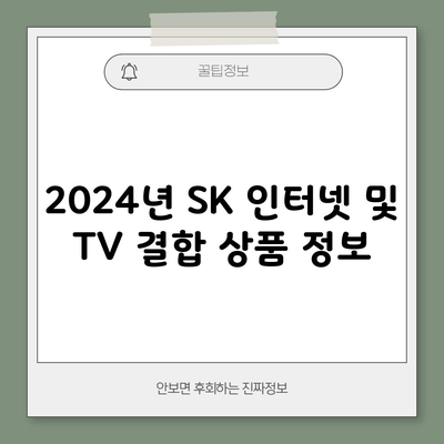 2024년 SK 인터넷 및 TV 결합 상품 정보