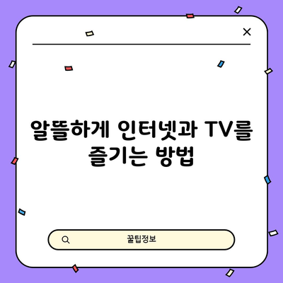 알뜰하게 인터넷과 TV를 즐기는 방법