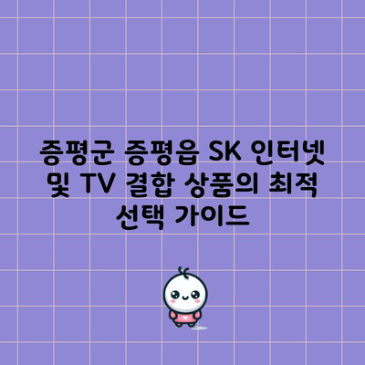 증평군 증평읍 SK 인터넷 및 TV 결합 상품의 최적 선택 가이드