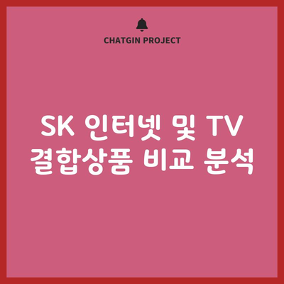 SK 인터넷 및 TV 결합상품 비교 분석