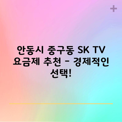 안동시 중구동 SK TV 요금제 추천 – 경제적인 선택!