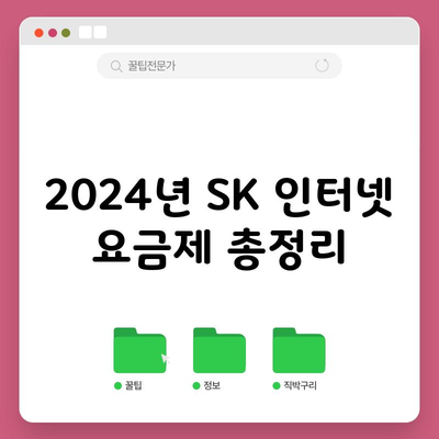 2024년 SK 인터넷 요금제 총정리