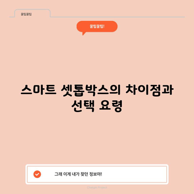 스마트 셋톱박스의 차이점과 선택 요령