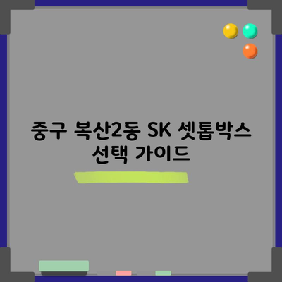 중구 복산2동 SK 셋톱박스 선택 가이드