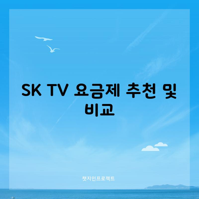 SK TV 요금제 추천 및 비교