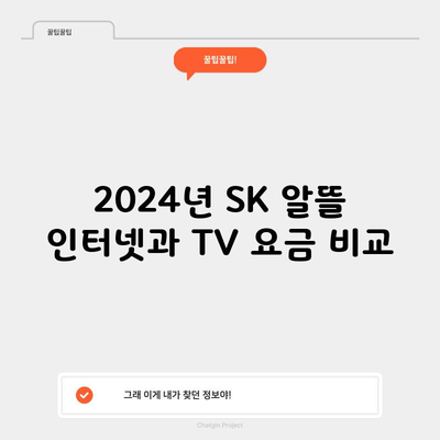 2024년 SK 알뜰 인터넷과 TV 요금 비교