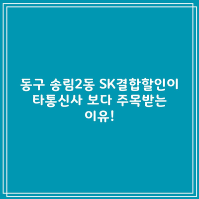 동구 송림2동 SK결합할인이 타통신사 보다 주목받는 이유!