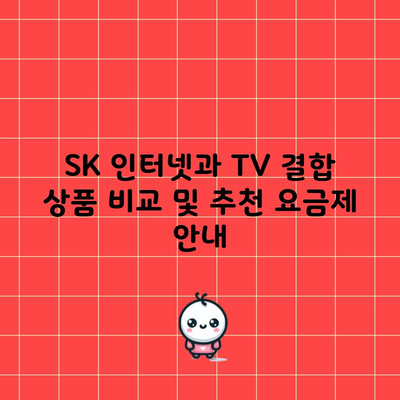 SK 인터넷과 TV 결합 상품 비교 및 추천 요금제 안내