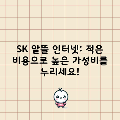 SK 알뜰 인터넷: 적은 비용으로 높은 가성비를 누리세요!