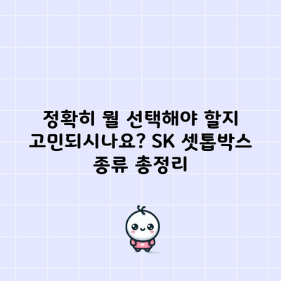 정확히 뭘 선택해야 할지 고민되시나요? SK 셋톱박스 종류 총정리