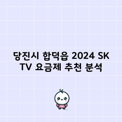 당진시 합덕읍 2024 SK TV 요금제 추천 분석