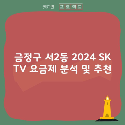 금정구 서2동 2024 SK TV 요금제 분석 및 추천