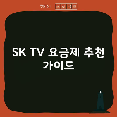 SK TV 요금제 추천 가이드