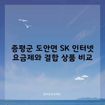 증평군 도안면 SK 인터넷 요금제와 결합 상품 비교