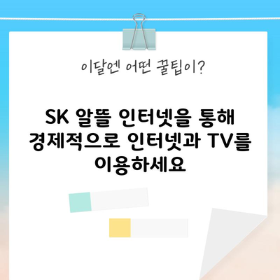 SK 알뜰 인터넷을 통해 경제적으로 인터넷과 TV를 이용하세요