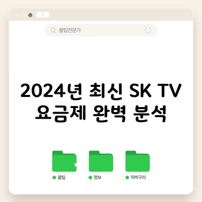 2024년 최신 SK TV 요금제 완벽 분석