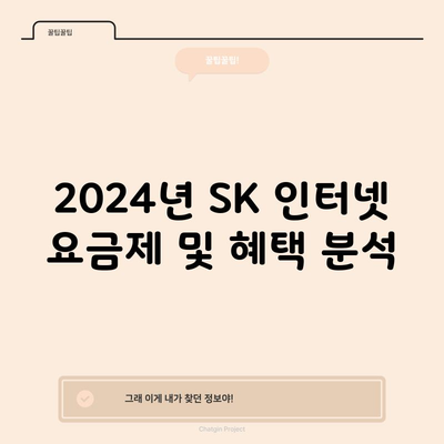 2024년 SK 인터넷 요금제 및 혜택 분석