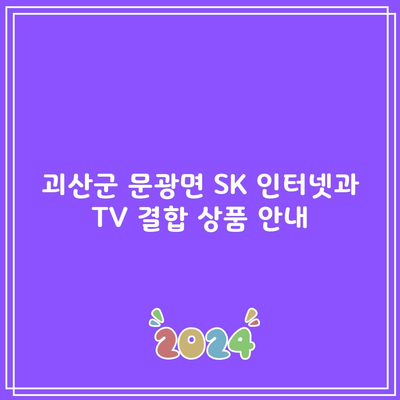 괴산군 문광면 SK 인터넷과 TV 결합 상품 안내