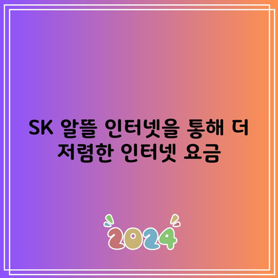 SK 알뜰 인터넷을 통해 더 저렴한 인터넷 요금