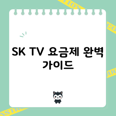 SK TV 요금제 완벽 가이드