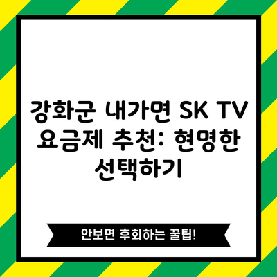 강화군 내가면 SK TV 요금제 추천: 현명한 선택하기