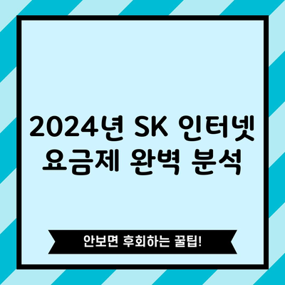 2024년 SK 인터넷 요금제 완벽 분석