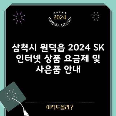 삼척시 원덕읍 2024 SK 인터넷 상품 요금제 및 사은품 안내