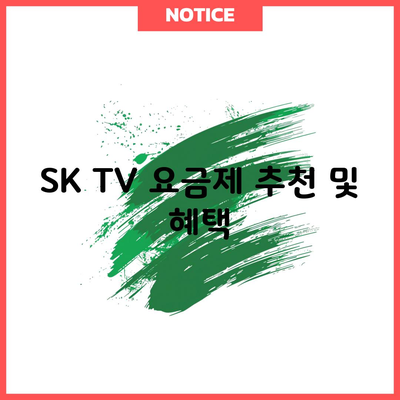 SK TV 요금제 추천, 이미 16만 원 손해보셨어요.