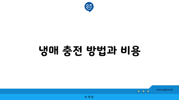 냉매 충전 방법과 비용