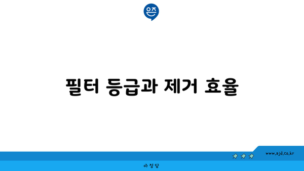 필터 등급과 제거 효율