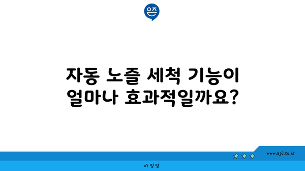 자동 노즐 세척 기능이 얼마나 효과적일까요?