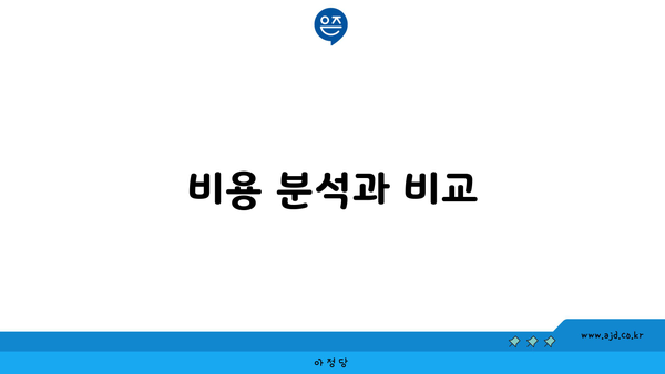 비용 분석과 비교