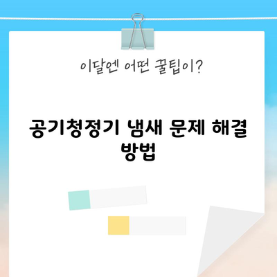 공기청정기 냄새 문제 해결 방법