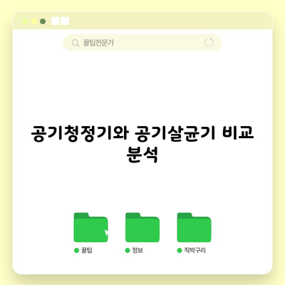 공기청정기와 공기살균기 비교 분석