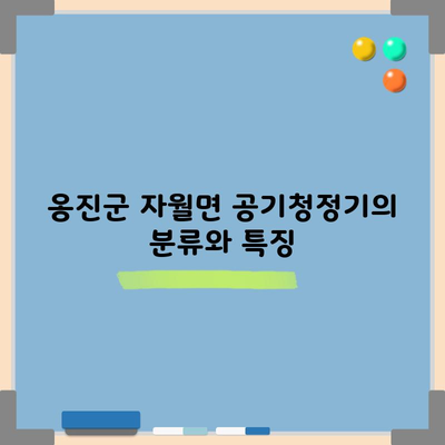 옹진군 자월면 공기청정기의 분류와 특징