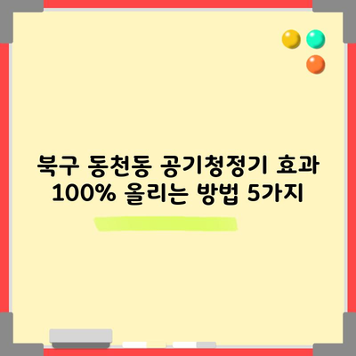 북구 동천동 공기청정기 효과 100% 올리는 방법 5가지