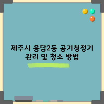 제주시 용담2동 공기청정기 관리 및 청소 방법