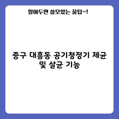 중구 대흥동 공기청정기 제균 및 살균 기능