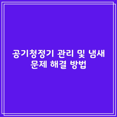 공기청정기 관리 및 냄새 문제 해결 방법