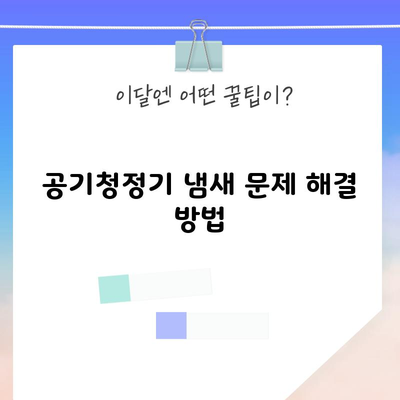 공기청정기 냄새 문제 해결 방법