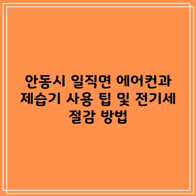 안동시 일직면 에어컨과 제습기 사용 팁 및 전기세 절감 방법