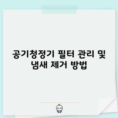 공기청정기 필터 관리 및 냄새 제거 방법