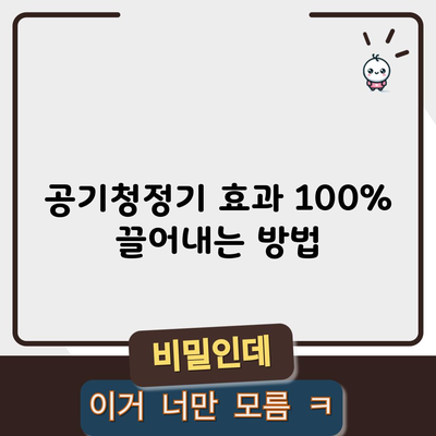 공기청정기 효과 100% 끌어내는 방법