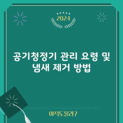 공기청정기 관리 요령 및 냄새 제거 방법