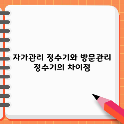 자가관리 정수기와 방문관리 정수기의 차이점