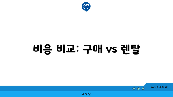 비용 비교: 구매 vs 렌탈