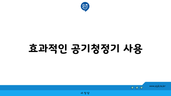 효과적인 공기청정기 사용